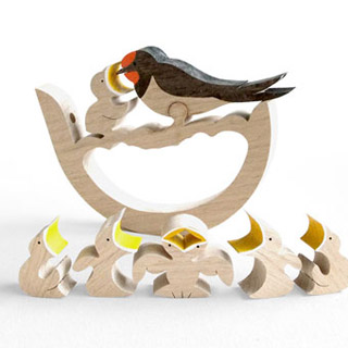 鳥の組み木